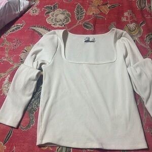 Hollister Cream Ribbed Top